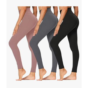 Leggings for Women - Soft Athletic Tummy Control Yoga Pants for Cycling Dance Tights, 4 Pcs, XL