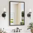 Keonjinn 20 x 30 Inch Black Bathroom Mirrors for Over Sink, Metal Framed