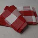 Buffalo Plaid Outdoor Rug Red and White 3x5 Ft Cotton Woven Checkered Doormat Washable Front Porch Layered Carpet for Indoor Outdoor Entryway Farmhouse Patio Decor Area Rug