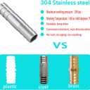 Ceaeso 304 Stainless Steel 5/16" Hose Barb to 5/16" Hose Barb Splicer Mender Round Union Coupler Fitting for Water/Fuel/Air (Pack of 2)