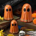 Tellingyou 3 Pcs Day of The Dead Resin Mexican Ghost Figurines Dia De Los Muertos Ghost Statue Terracotta Floral Tiered Tray Decor Table Centerpiece Halloween Home Desk Shelf Mantel Decoration Gifts