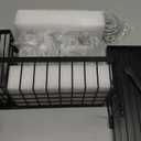 Cisily Dish Soap Dispenser, 12 fl oz Dual Kitchen Soap Dispensers with Sponge Holder, Plastic Pump Clear Glass Bottle Kitchen Soap Dispenser Set, Modern Hand and Dish Soap Bottle Set Removable (Black Sink Caddy + Clear Bottle)