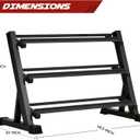 3-Tier Dumbbell Rack Multilevel Weight Storage Organizer for Home Gym, Weight Rack for Dumbbells, Kettlebells, (Rack Only)