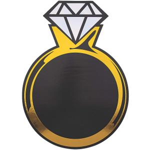 Fun Express Diamond Ring Cardboard Decoration - Sparkling Party Decor for Engagement Parties Bridal Showers Weddings Anniversaries and Special Celebrations - Glamorous Event Accent - 1 Piece