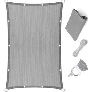 Eden's Decor Straight Flat Edge Sun Shade Sail with Grommets, Pergola Shade Cover Outdoo Sun Shade, Patio Shade, Deck Shade(Grey, 4' X 5') (Gray)