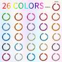 7800 Pieces Chainmail Jump Rings 26 Colors 6mm Open Aluminum Colored Jump Rings for Choker Necklaces Bracelet Jewelry Making DIY Craft