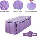 Light Purple Spandex Table Skirt for Rectangle Tables (4ft) | 1-Pack Stretch Pleated Tablecloth for 48" L x 24" W x 30" H Rectangular Tables | Suitable for Banquets, Trade Shows, Birthday