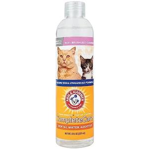 Arm & Hammer Complete Care Fresh Dental Water Additive for Cats - Cat Dental Care Solution for Bad Breath, Includes Cat Toothpaste Enzymatic Action, Ideal for Cat Grooming Supplies, 8 Fl Oz 4 PRS 11/2027