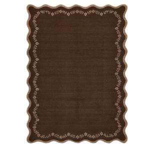 GarveeHome Scalloped Area Rugs 8x10 Large Brown Washable Living Room Rug