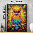 1000 Piece Jigsaw Puzzle for Adults - Colorful Rainbow Owl & Autumn Forest, Matte Anti-Glare, Unique-Shape Pieces, 2mm Board, Frame-Worthy 27x19  