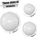 12Pcs Matte White Round Foil Balloons, 22" 15" 10" 4D Helium Ball Balloon, White Foil Balloon for Birthday Graduation Wedding Anniversary Baby Shower Engagement Bridal Shower Party Decorations