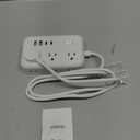 NTONPOWER Surge Protector Power Strip with 6 Outlets 4 USB Charging Station(2 USB C Port), 5 Ft Flat Plug Extension Cord, Outlet Extender for Indoor, Home, Office Supplies, Dorm Room Essentials (White)