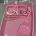 PAWISE Cat Litter Box Set, Small Kitten Starter Kit, Includes Litter Box, Litter Scoop, Double Dish Feeding Bowl, Cat Mouse Toy, Kitty Ball Toy, Pink (Pink(or Blue))