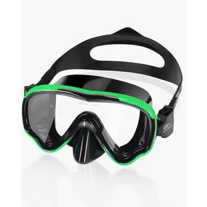 EverSport Swim Goggles Adult with Nose Cover, Anti-fog Clear Diving Mask Wide View No Blurring for Men Women Youth , Black & Dark Green