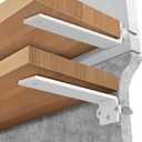 Shelf Brackets 10 Inch (Excluding Shelves), 6 Pack Heavy Duty Floating Shelf Brackets for Shelves, White Coated Metal Shelf Hardware, Hidden L Shelf Support Bracket with 160 lb Load Capacity