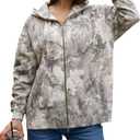 Women Camo Hoodie Oversized Fleece Full Zip Up Sweatshirt Casual Long Sleeve Jackets Trendy Fall Clothes With Pockets Large
