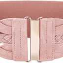 GRACE KARIN Women's Elastic Wide Belts Vintage Stretchy Belt Retro Fashion Cinch Belts for Dresses (XXX-Large, Pink)