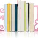 Once Upon A Time Bookends,Metal Decorative Bookends,Once Upon A Time Sign for Bookshelf, Reading Nook, Daycare, Classroom Bedroom Home Office Nursery Decor,Birthday Gift for Boys and Girls (Pink)