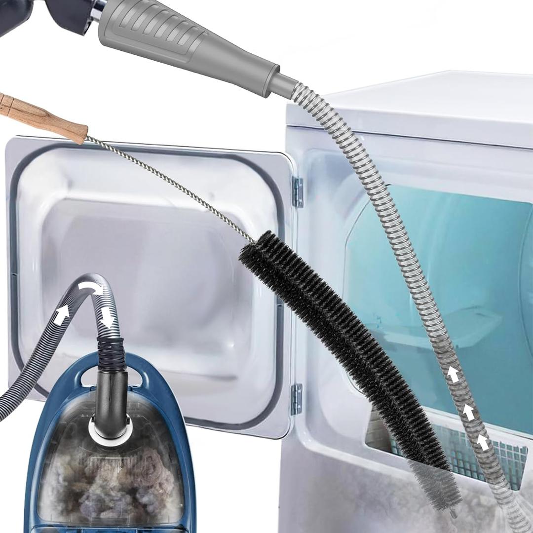 Sealegend Dryer Vent Cleaner Kit Dryer Lint Vacuum Attachment Lint Remover,Dryer Vent Vacuum Hose With Brush (Grey) (Gray)