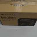 MELLERHOME Retro Toaster 2 Slice, 7 Browning Levels, 3 Functions (Reheat, Defrost, Cancel), Stainless Steel Features, Removable Crumb Tray, Under Base Cord Storage, Black Toaster Kitchen Appliances