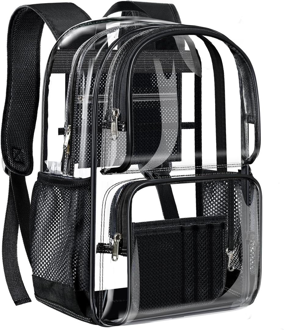 PAMANO Clear Backpack Heavy Duty Transparent See Through Bag for College Work Travel Security