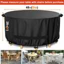 LBTING Round Patio Furniture Cover, Outdoor Table Chair Set Covers 48Dia x 28H Inches, 420D Waterproof Windproof Dust-proof UV-Resistant Furniture Cover - Black