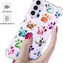 Compatible with Samsung Galaxy S23 Cases with Design, Cute Transparent Phone Case for Women Girls Girly with Heavy Duty Protective Bumper (Clear Dogs Paws)