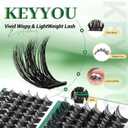 Lash Clusters 96pcs Individual Lashes Y02 D Curl 10-18MIX Cluster Lashes KEYYOU Volume Wispy Lash Extension Soft&Comfortable Easy DIY at Home(Y02,D-10-18MIX)
