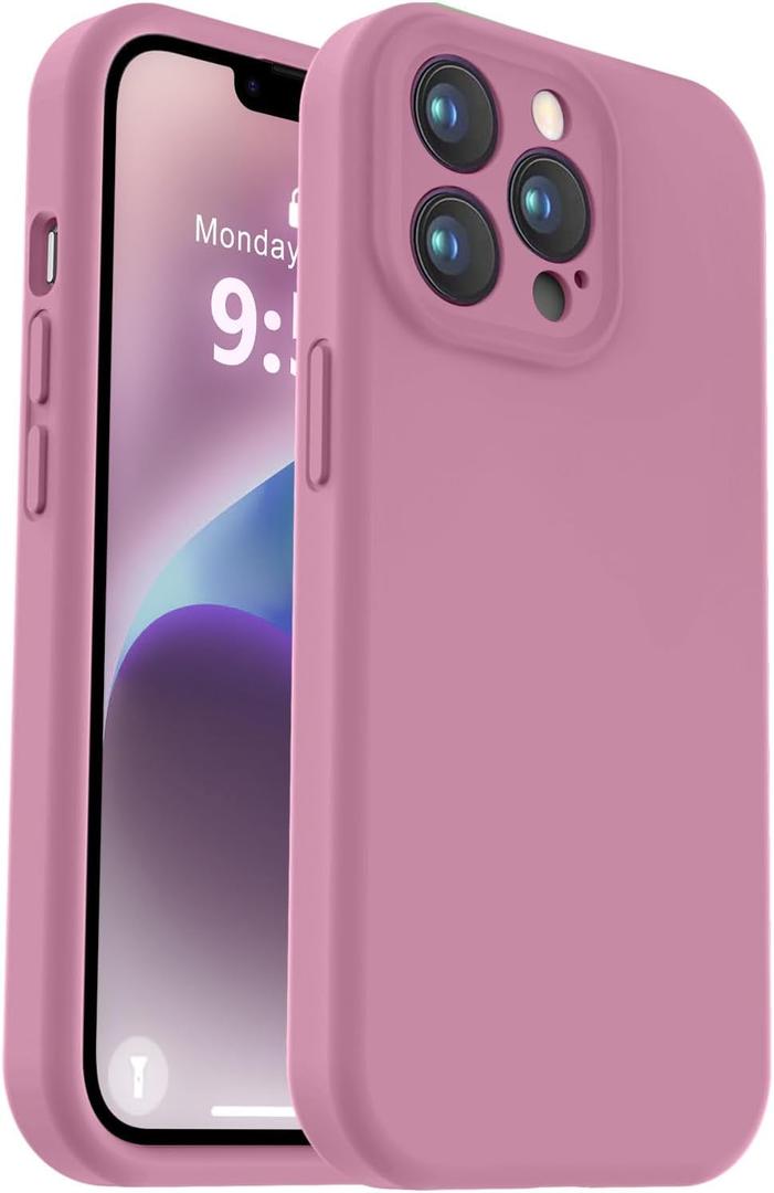 Vooii Compatible with iPhone 13 Pro Case, Liquid Silicone Upgrade [Camera Protection] [Soft Anti-Scratch Microfiber Lining] Shockproof Phone Case for iPhone 13 Pro 6.1 inch - Lavender Purple