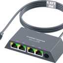 for Starlink Gen3/Mini Ethernet Adapter(2M) with 4 RJ45 Ports,Multi Ports Starlink Ethernet Adapter with Wired External Network for Other Devices and Network Cable[4 Devices Networked Simultaneously]