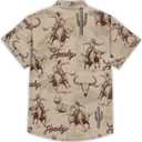 DFZ Funny Hawaiian Shirts for Men Summer Beach Short Sleeve Button Down Shirt Theme Party Shirt (Brown, XXXL)