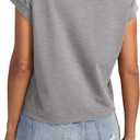 EasyGala Womens Cap Sleeve Crop Tops Cotton T Shirts Crewneck Loose Fit Short Sleeves Tee Summer Fashion Clothes 2026 (Gray, XL)