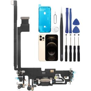 Charging Port Replacement for iPhone 12 Pro Max USB Dock Connector Flex Cable Microphone Replacement for iPhone 12 Pro Max with Tools
