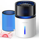 3L Mist-Free Evaporative Humidifier for Bedroom, Top Fill Humidifier Work with Tap Water, Touch Control,USB Powered, Sleep Mode, Night Light,1–8H Timer, Easy-Clean Design for Home Office