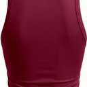 Cropped High Neck Tank Top for Women - Ribbed Bodycon Workout Cami, Sexy Gym Top and Casual Streetwear Essential (Red, XL)