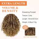 Lommel Drawstring Ponytail for Black Women,10 Inch Ponytail Extension for Black Women Curly Pony Tails Hair Extensions for Women Afro Kinky Curly Hair Pieces for Daily Use(Brown and Honey Blonde)
