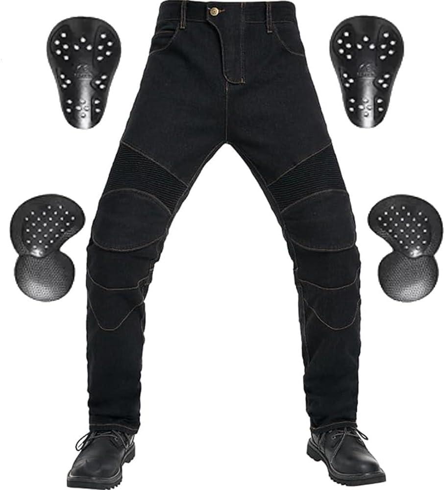 Motorcycle Pants for Unisex with 2 Knee & Hip Armor Protective Pad Elasic Outdoor Activities Motorcycle Riding Pants