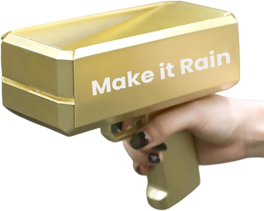 Make It Rain Toy  Cool Gold Automatic Shooter Party for Weddings, Birthdays, Club Events Fun Fun Surprise Toy for Christmas, Halloween, New Years Gift
