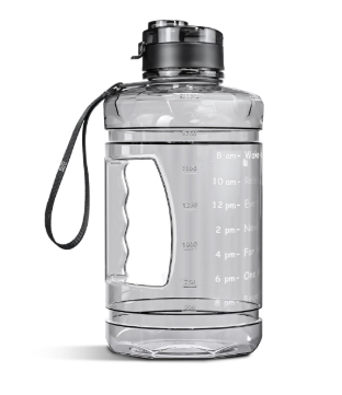 1 Gallon Water Bottle, Water Jug with Motivational Time Marker & Strap & Handle, Large-Capacity leakproof water bottles for Travel Sport Gym Outdoor