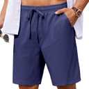 COOFANDY Men's 7 inch Casual Shorts Drawstring Waist Lightweight Quick Dry Summer Beach Board Shorts with Pockets, Size Medium
