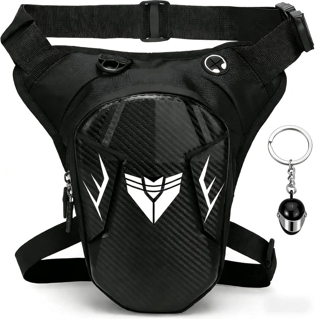 Motorcycle Leg Bag, Thigh Bag for Men Women, Water-Resistant Drop Leg Pouch with Adjustable and Removable Strap, Hands-Free Storage for Motorcycle Accessories, Cycling Hiking, Camping, Fishing