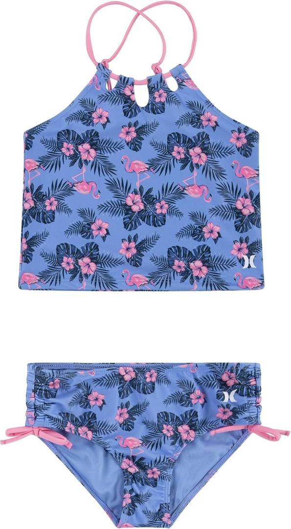 Hurley Girls Tankini 2-Piece Swimsuit (14, Atlantic Blue)