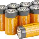 Amazon Basics 8-Pack C Cell Alkaline All-Purpose Batteries, 1.5 Volt, 5-Year Shelf Life
