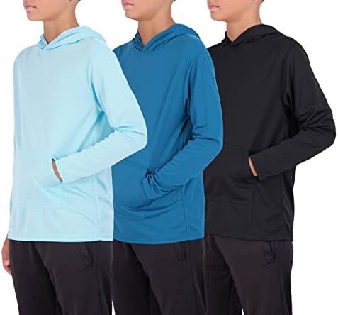 Real Essentials Only 2Pack: Boys Hoodies – Youth Mesh Long Sleeve Sweatshirts with Pocket for Kids & Teens, Size Medium