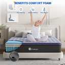 Avenco King Mattress, King Size Mattress in a Box, 10 Inch Medium Firm Hybrid Mattress King, Pocket Innerspring for Motion Isolation, Bamboo Charcoal Memory Foam for Odor Reducing, CertiPUR-US, Black & Blue