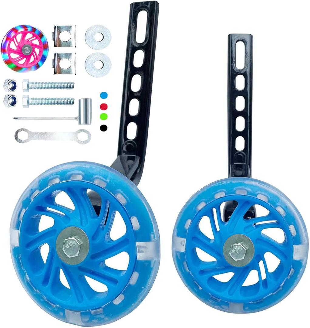 Training Wheels for Bicycle,Flash Mute Wheel Compatible for Bikes of 12-20 Inch 1 Pair