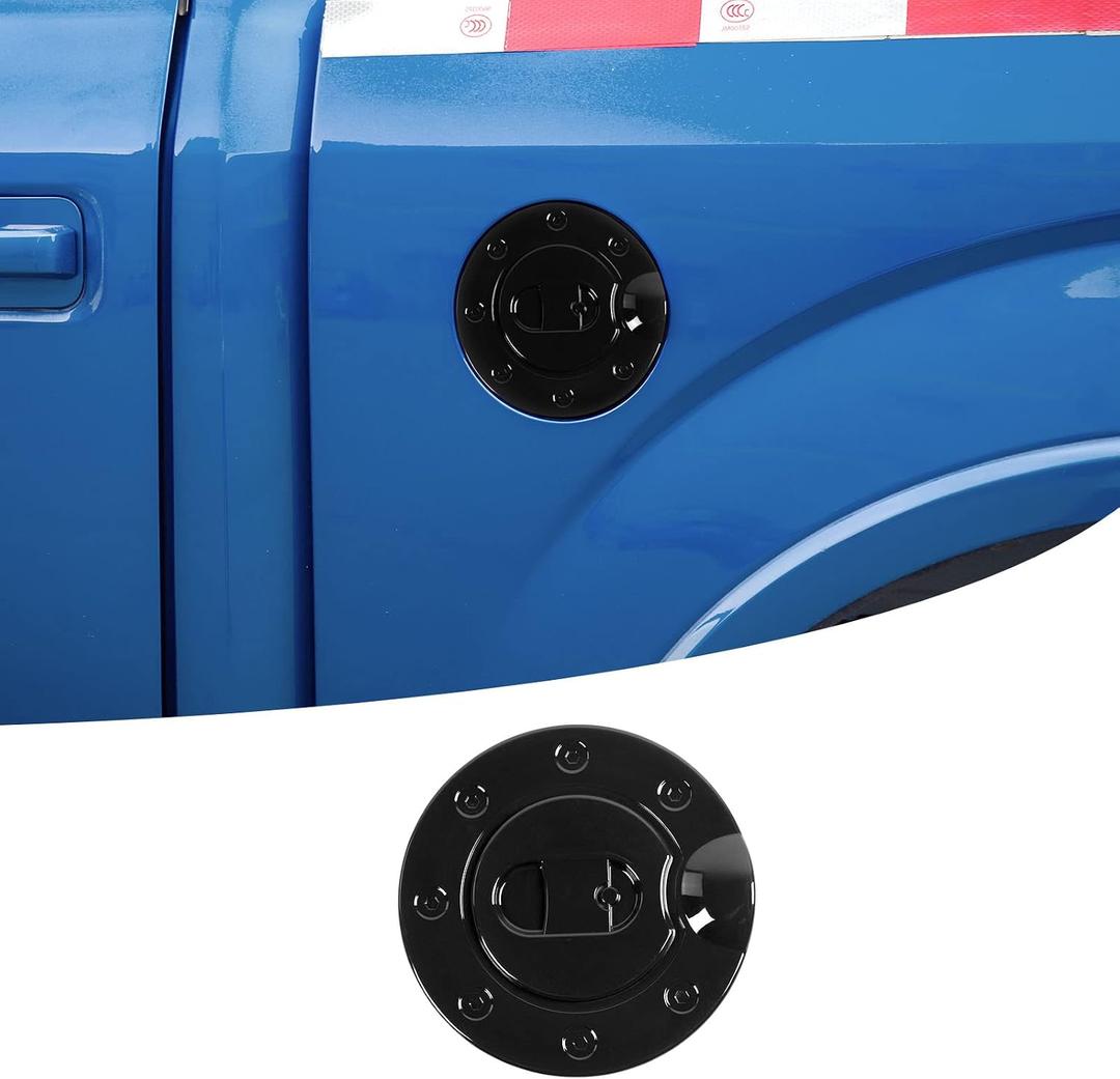 for F150 Gas Cap Fuel Filler Door Tank Cover Trim for Ford F150 2004 2005 2006 2007 2008 Black Exterior Accessories