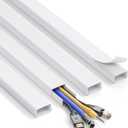 ZhiYo Large Wire Hiders for TV on Wall for 3-4 Cords - 66in (4xL16.5in) PVC Cable Cover Kit with Pre-Applied Adhesive Tape, Ideal for Wall Mounted TVs Home Office, W1.2in x H0.7in White