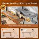 PRAISUN 63 X 29.5 Inch Computer Desk with Deeper Desktop, Gaming Office Writing Work Desk for Home Office, Study, Bedroom, Work from Home, Metal Frame, Rustic Brown