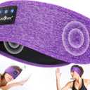 MUSICOZY Sleep Headphones Bluetooth 5.4 Headband, Wireless Earphones Music Sleep Earbuds Sleeping Eye Mask with HD Stereo Speakers for Workout Running Travel Yoga, Ideal Gifts for Women Men (Amethyst)